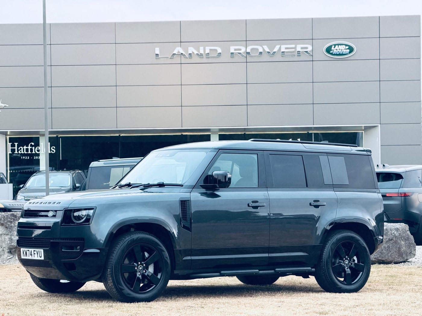 Land Rover Defender outside a dealership